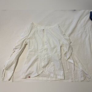 White Long Sleeve Blouse with Tie Details Charles Jeffery loverboy